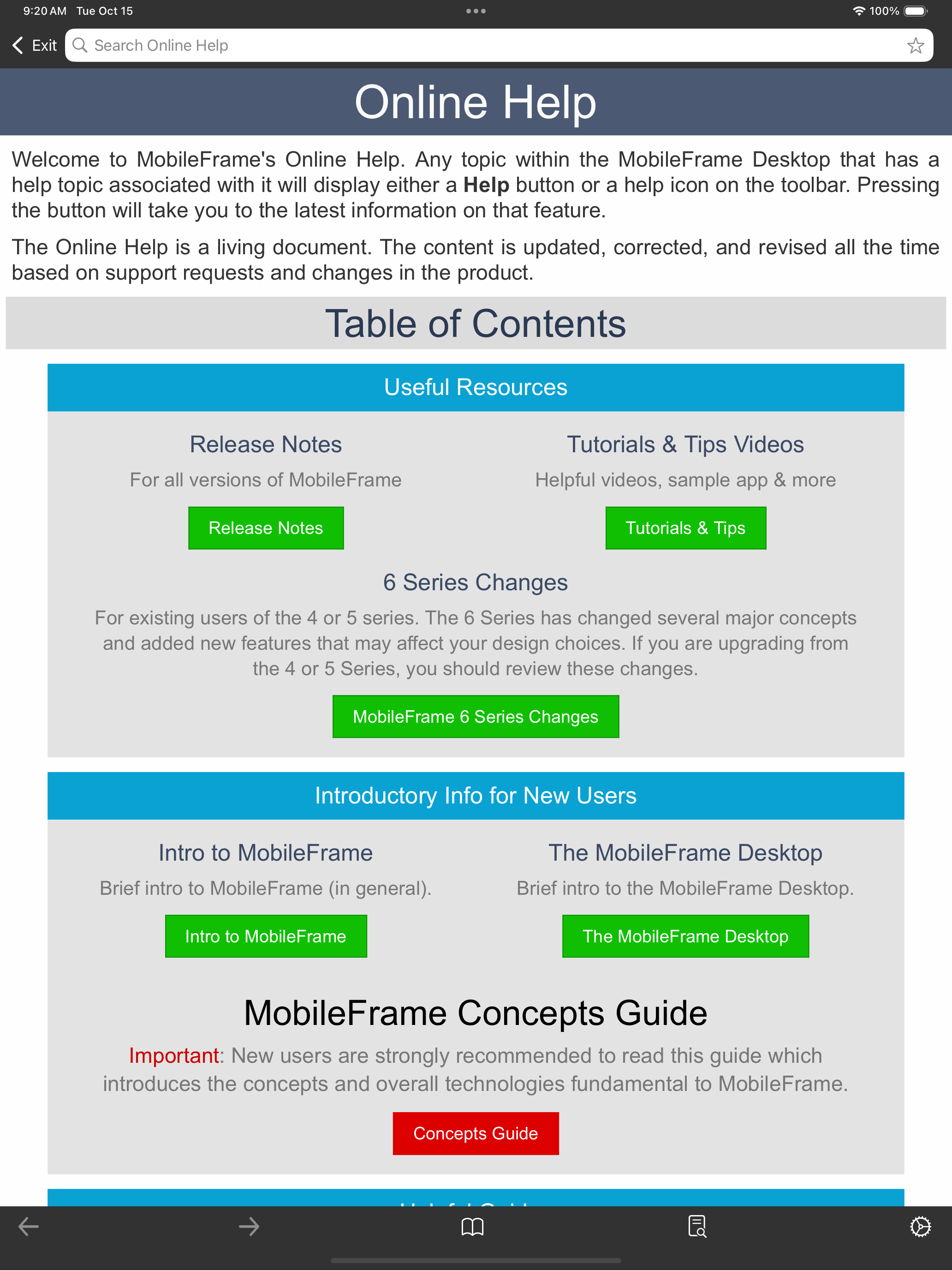 MobileFrame Online Help screenshot 5