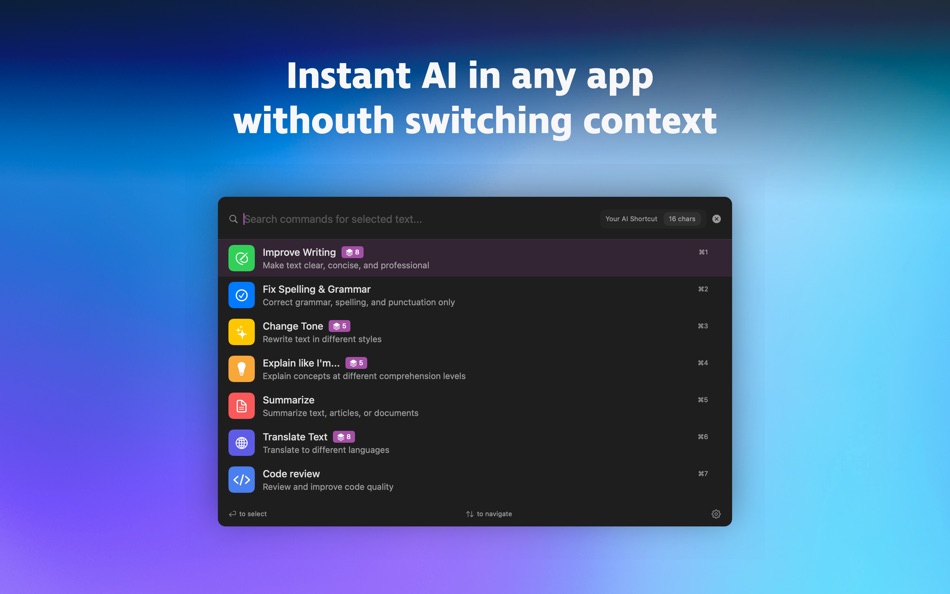 #1. PromptlyAI: Your AI Shortcut (macOS) 由: BOGDAN VIOREL DRAGOMIR