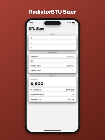 BTU Calculator: Room Heater iPad screenshot