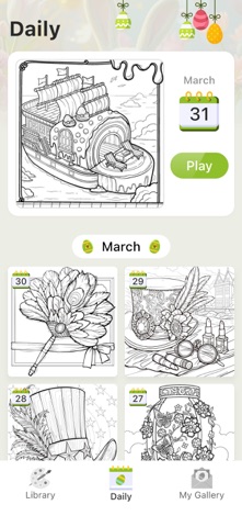 Easter Color by Number Game iPhone screenshot
