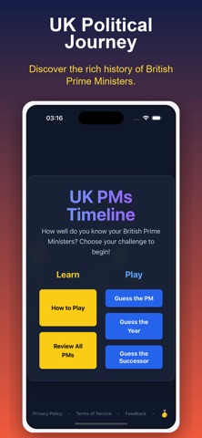 UK Prime Ministers Timeline iPhone screenshot