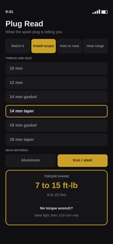 Spark Plug Reader iPhone screenshot