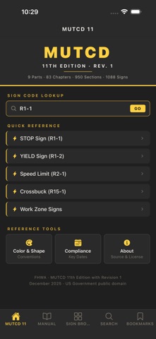 MUTCD 11th Edition + Signs iPhone screenshot