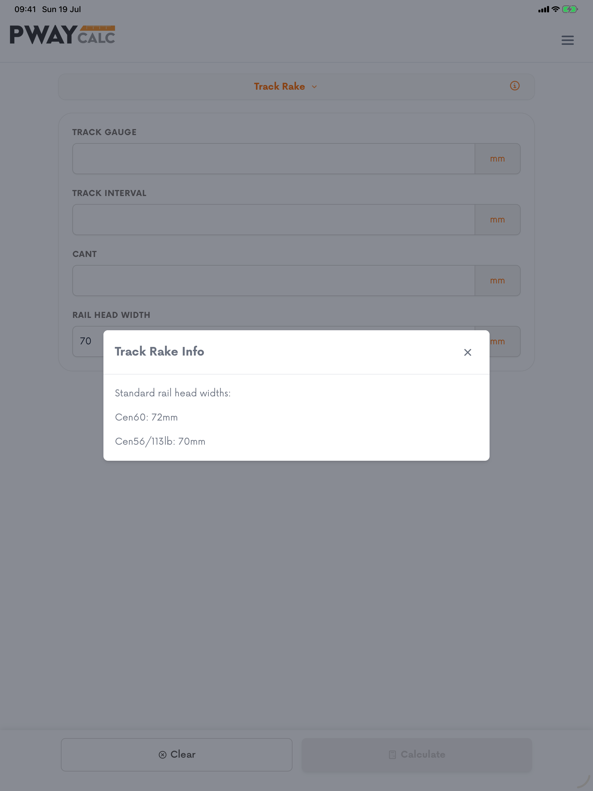 Pway Calc: Rail Calculator screenshot 15