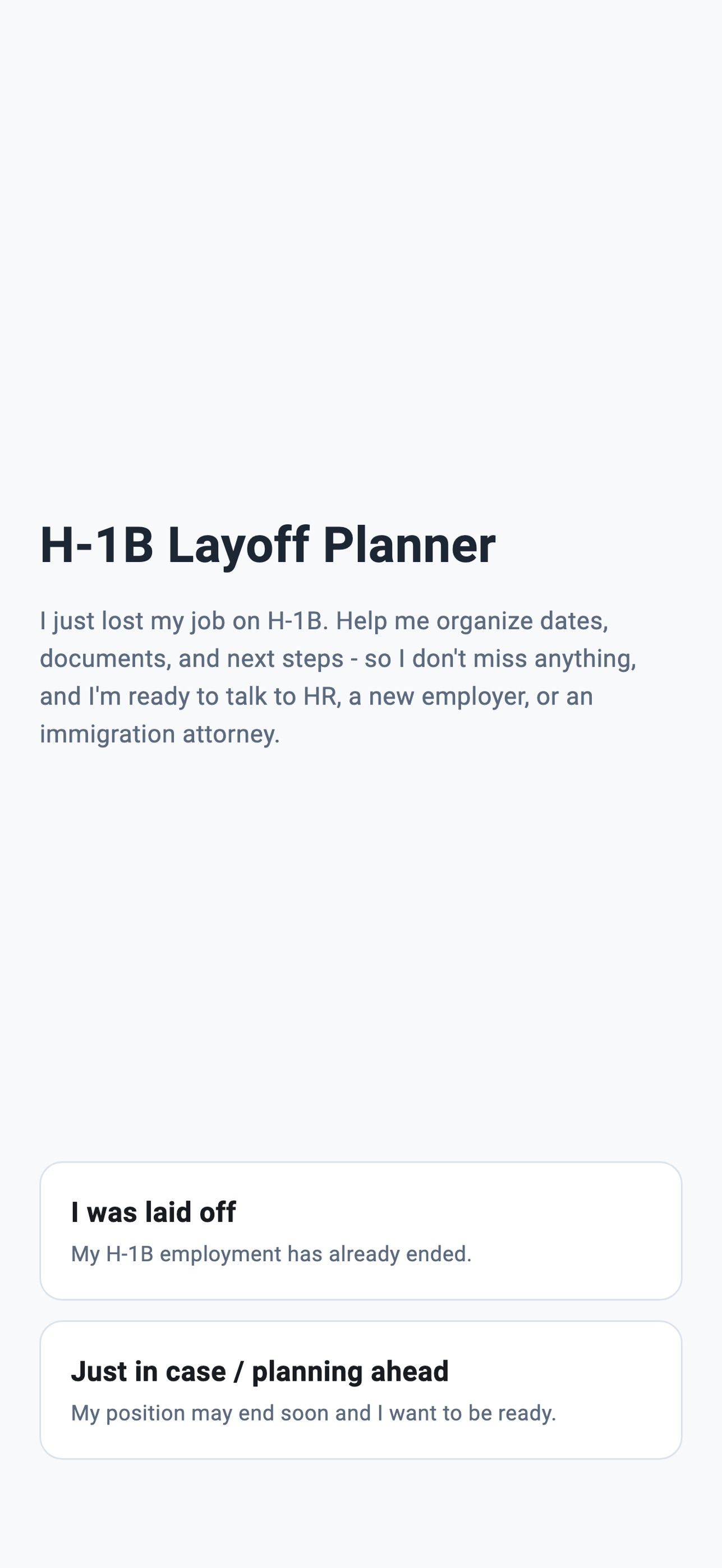 Screenshot 5 of H-1B Layoff Planner
