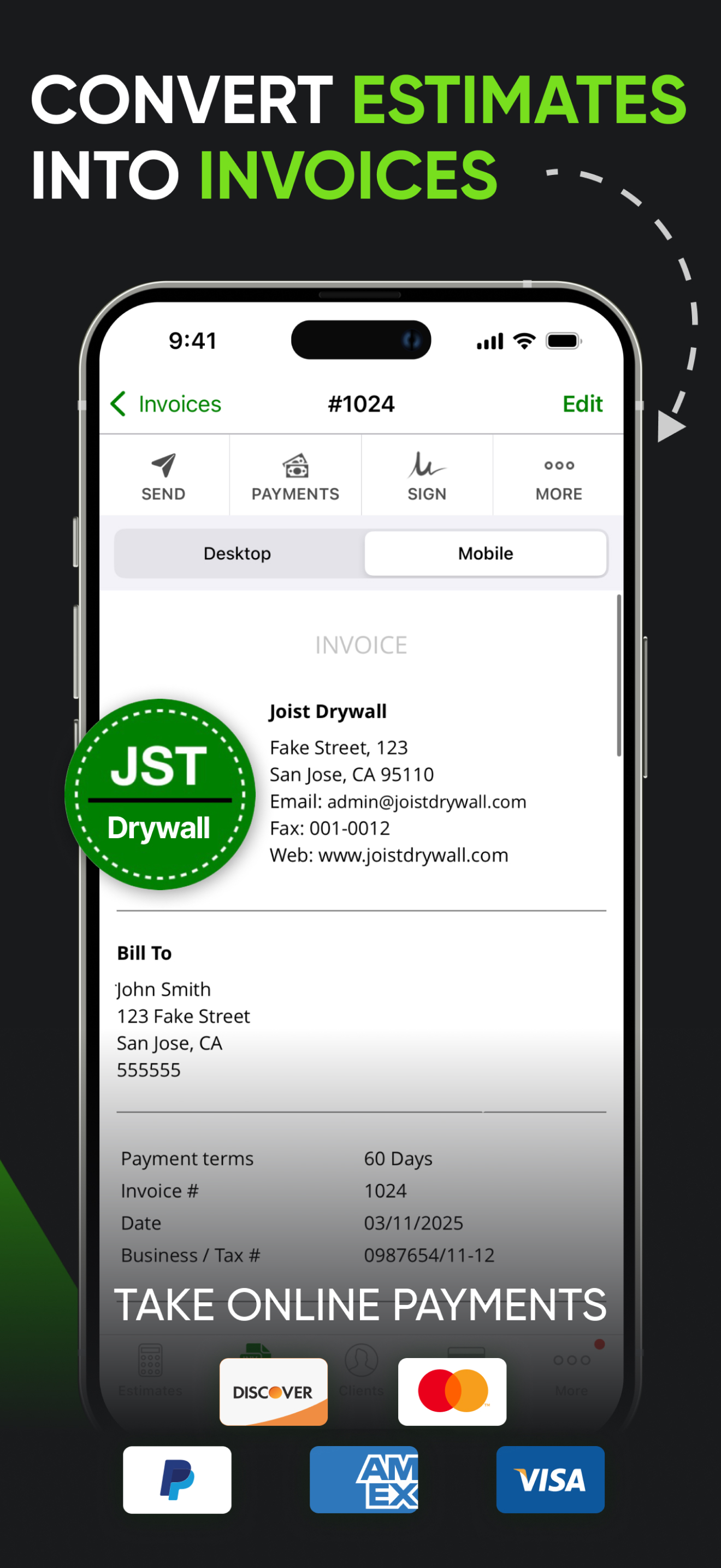 Joist: Estimate Invoice Maker