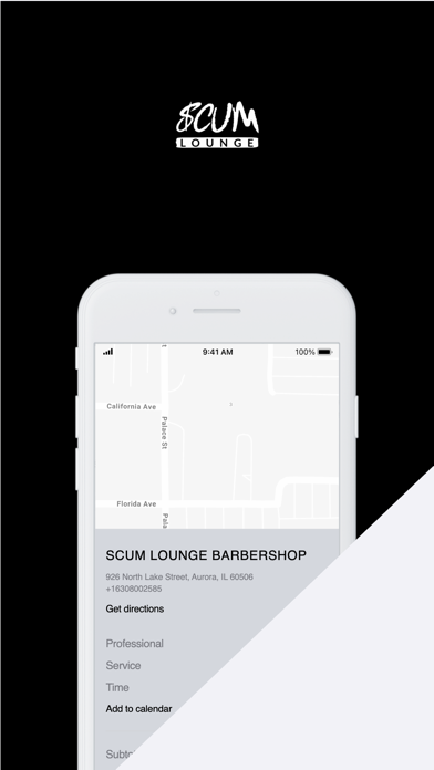 SCUM LOUNGE BARBERSHOP iPhone screenshot 1 - Lifestyle app