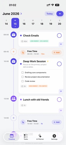 Kahya : AI Daily Planner iPhone screenshot