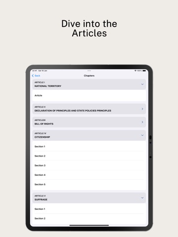 Philippines Constitution 1987 iPad screenshot