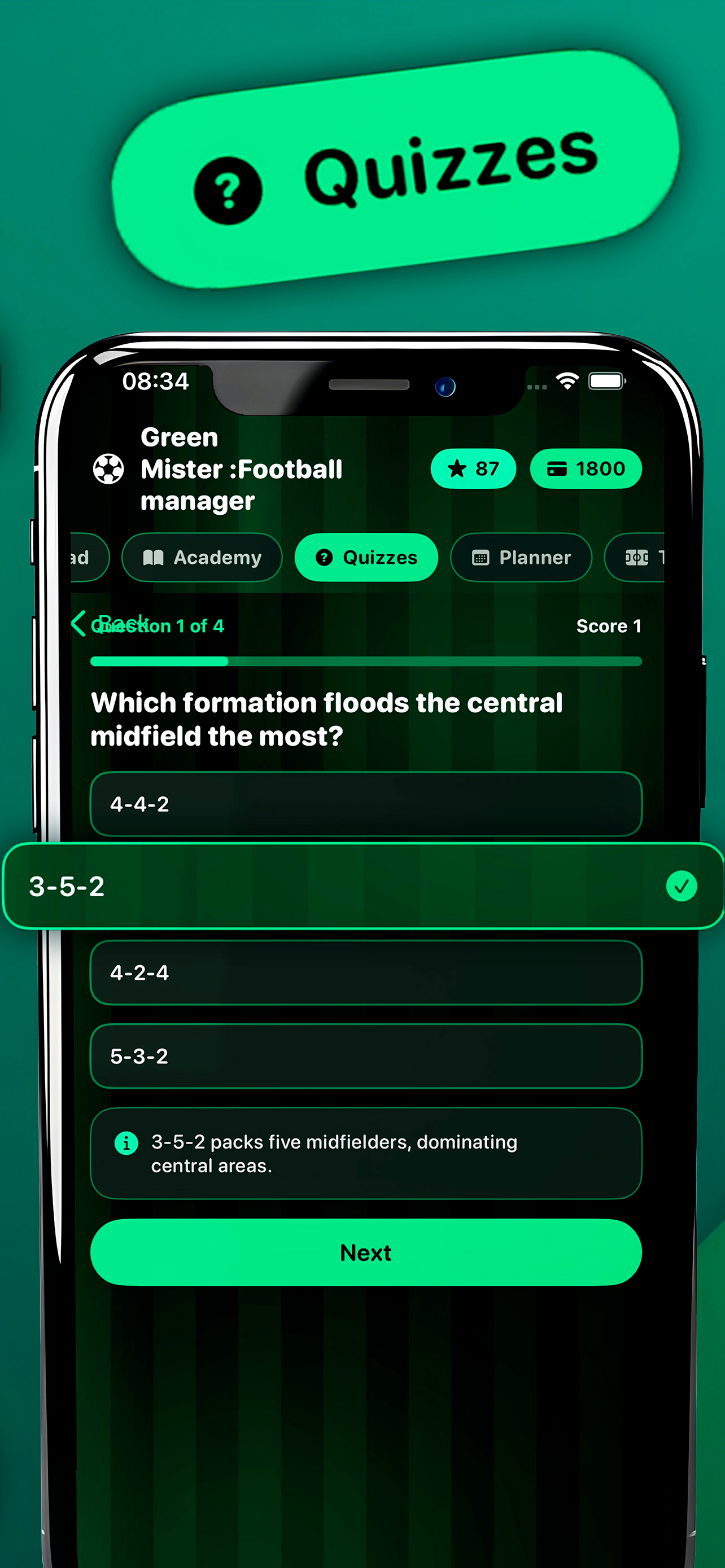 Green Mister :Football manager screenshot 5