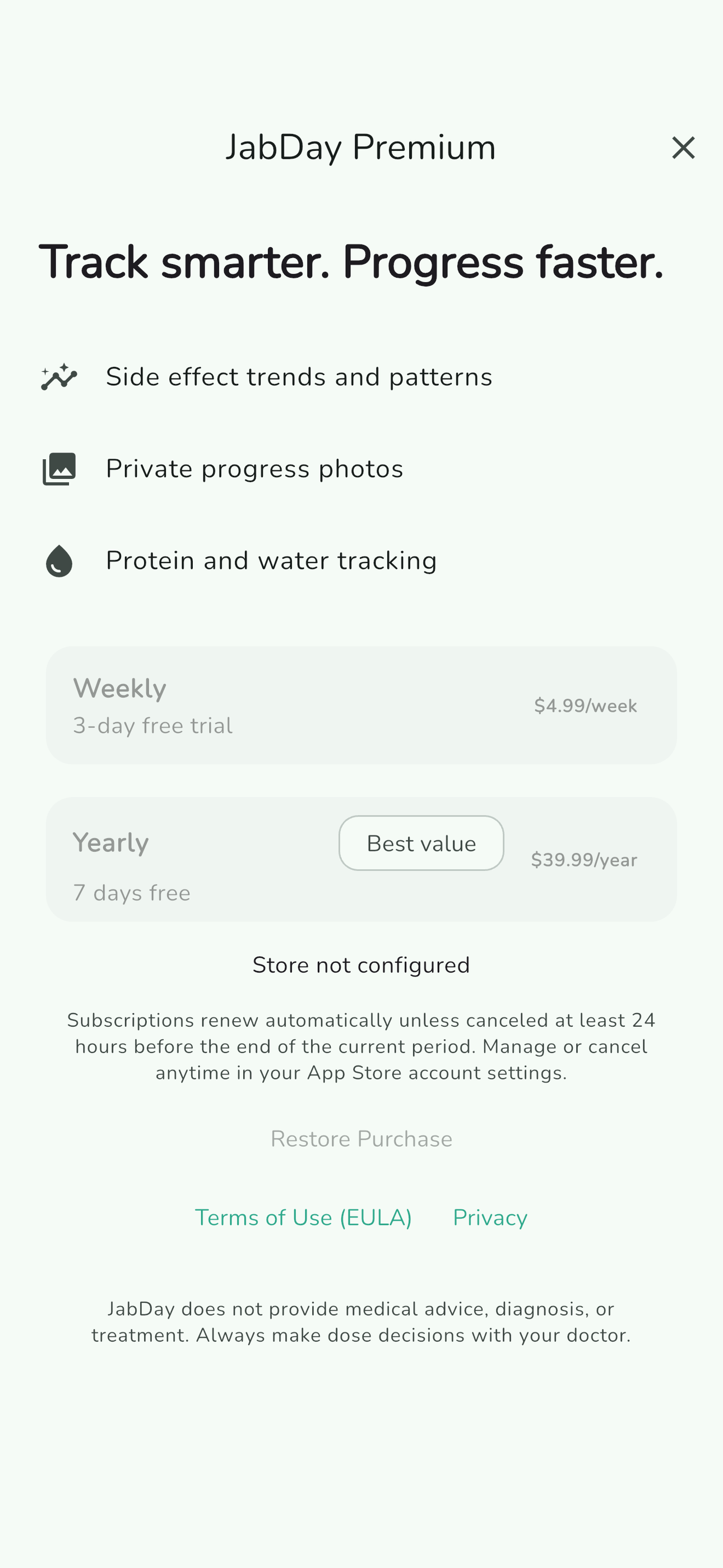 JabDay: Dose & Weight Tracker screenshot 6