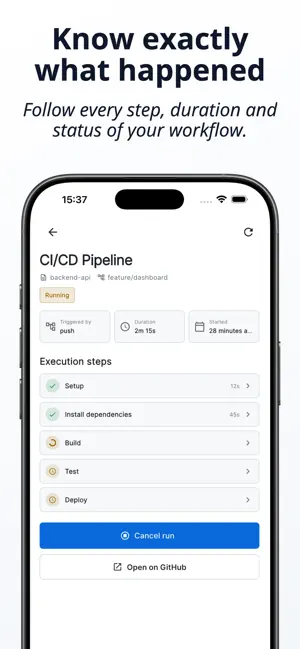 GitFlow : GitHub Actions iPhone screenshot 5