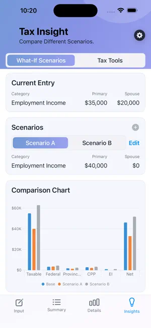 Canada Income Tax Estimator screenshot 2