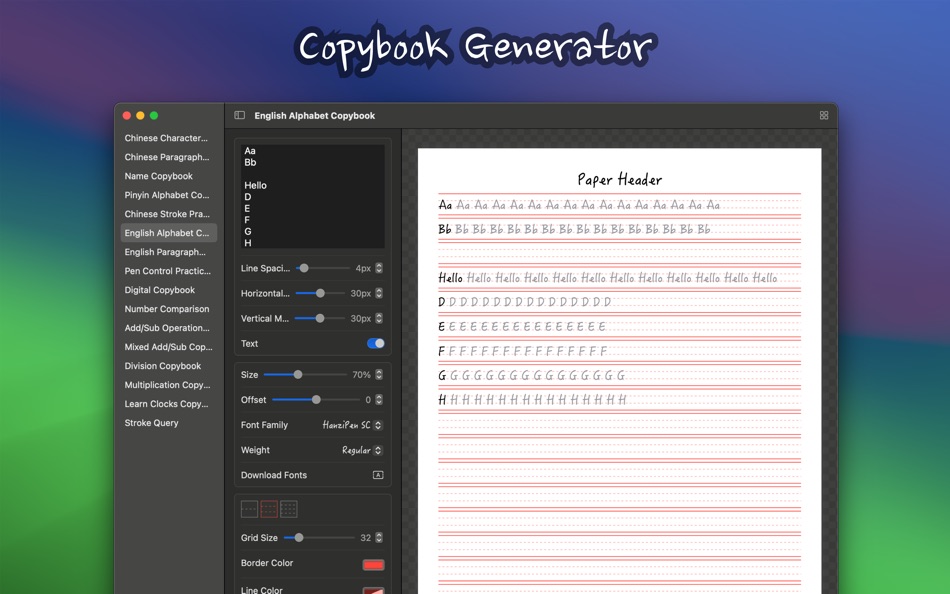 #8. Copybook Generator (macOS) Podle: 楚江 王