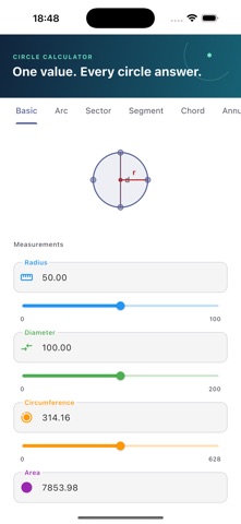 Circle Calculator - Geometry Screenshot 1 of 8
