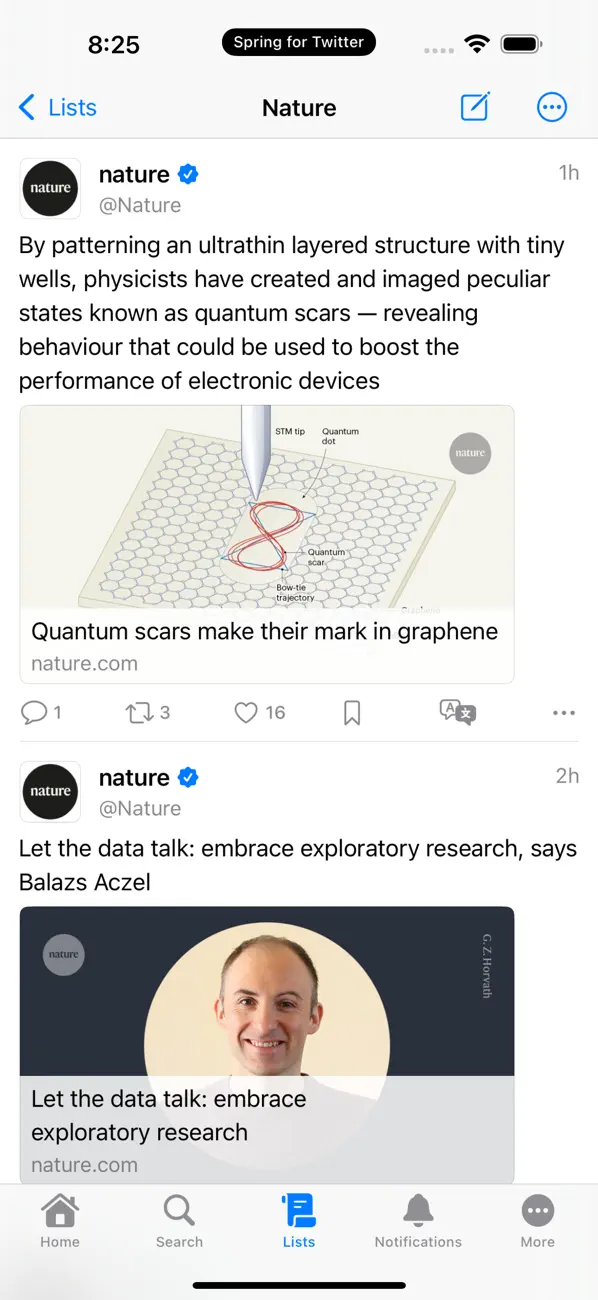 #1. Spring mini for Twitter (iOS) Által: Junyu Kuang