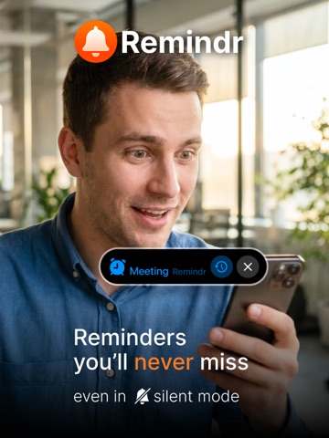 Remindr: Loud Alarm & Tasks iPad screenshot