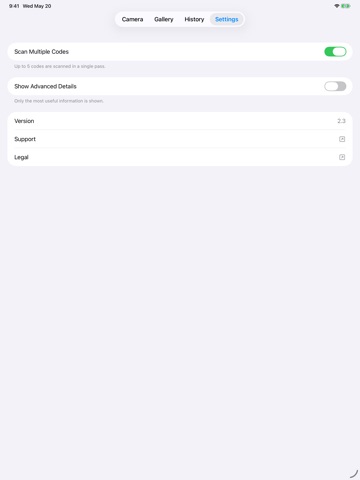 Barcode QR Reader iPad screenshot