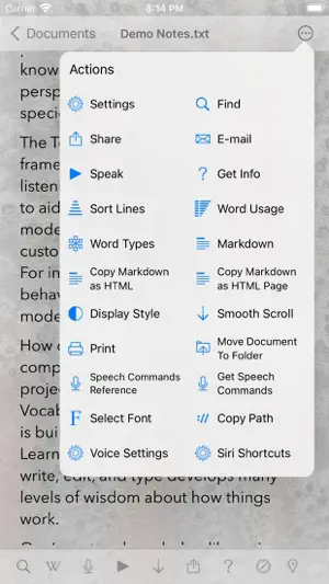 TelepaText - editor, speech screenshot 3