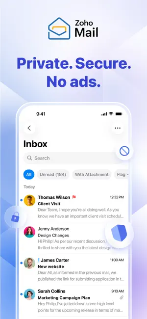 Zoho Mail - Email and Calendar iPhone screenshot 1