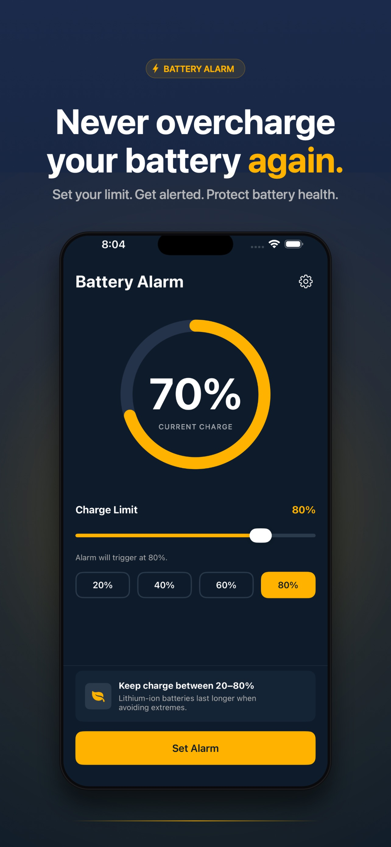 Battery Alarm - Track Charge