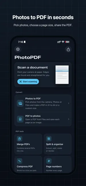 Scan Docs: Photos to/from pdf screenshot 2