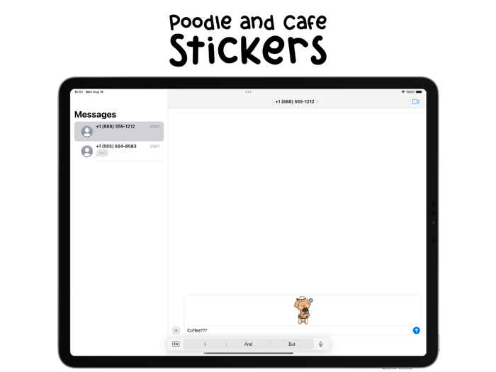 Poodle at Cafe Stickers