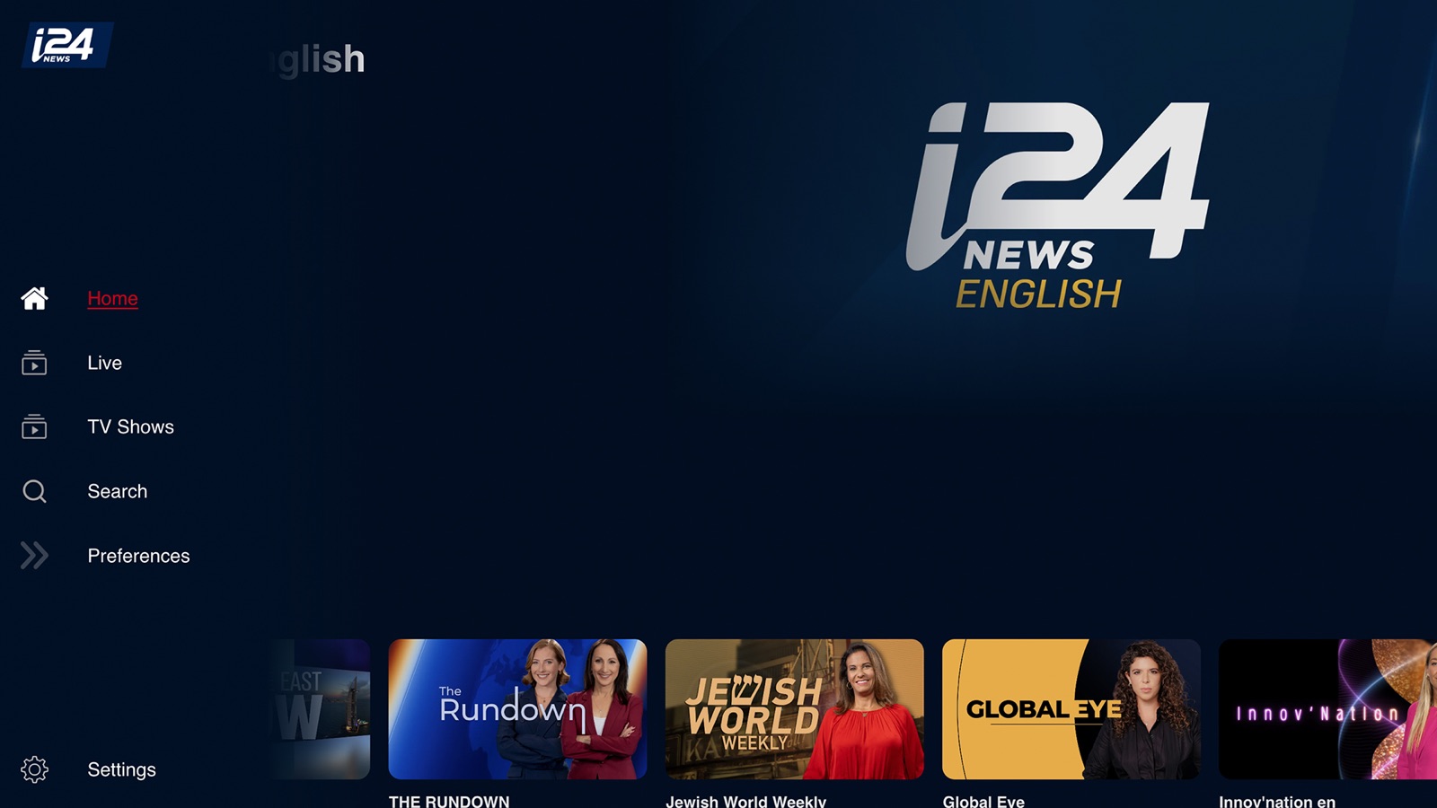 i24NEWS apple_tv screenshot 1