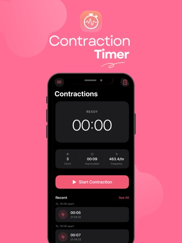 Labor Contraction Timer & Log iPad screenshot