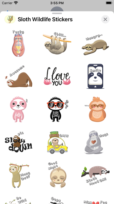 Sloth Wildlife Stickers Screenshot