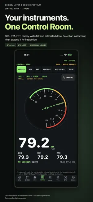 Decibel Meter & Sound Spectrum screenshot 1