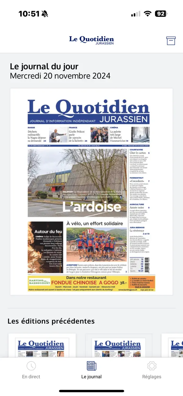 Screenshot #3 pour Le Quotidien Jurassien