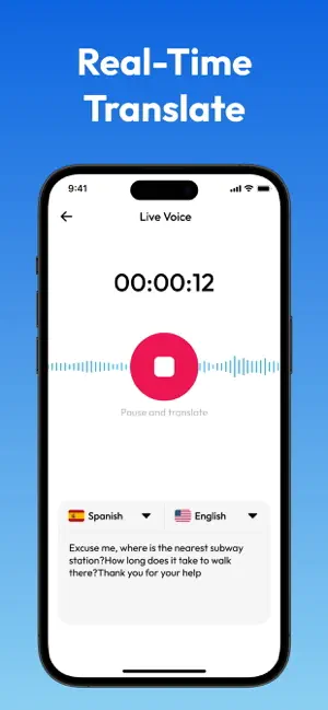 Live Talk Translator iPhone screenshot 2