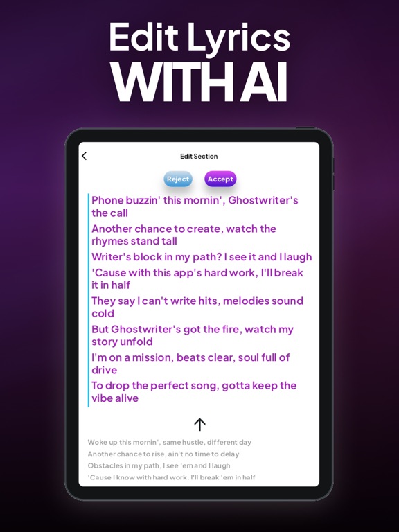 Ghost Writer: Lyric Generator iPad screenshot 2 - Music app