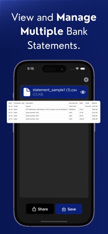 US Bank Statements PDF to CSV iPhone screenshot
