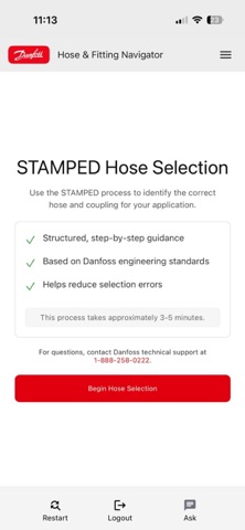 Hose & Fitting Navigator screenshot