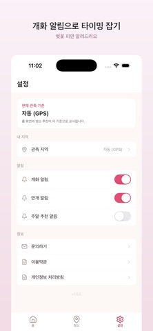 벚꽃피나봄 - 벚꽃 개화 시기 알리미 screenshot