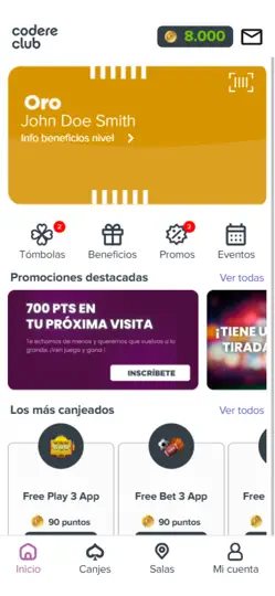 Captura de pantalla de Codere Club CO en iPhone 1