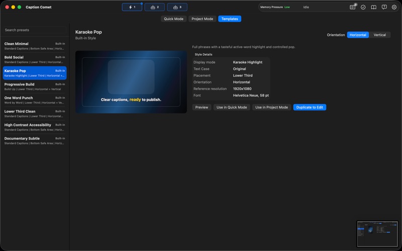 Caption Comet screenshot