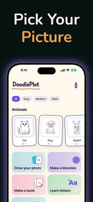 DoodlePlot: Kids Coloring screenshot 1