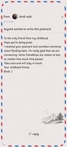 hey postcard: slow messaging screenshot