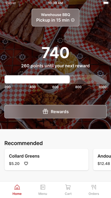 Warehouse BBQ To Go iPhone screenshot 1 - Food & Drink app