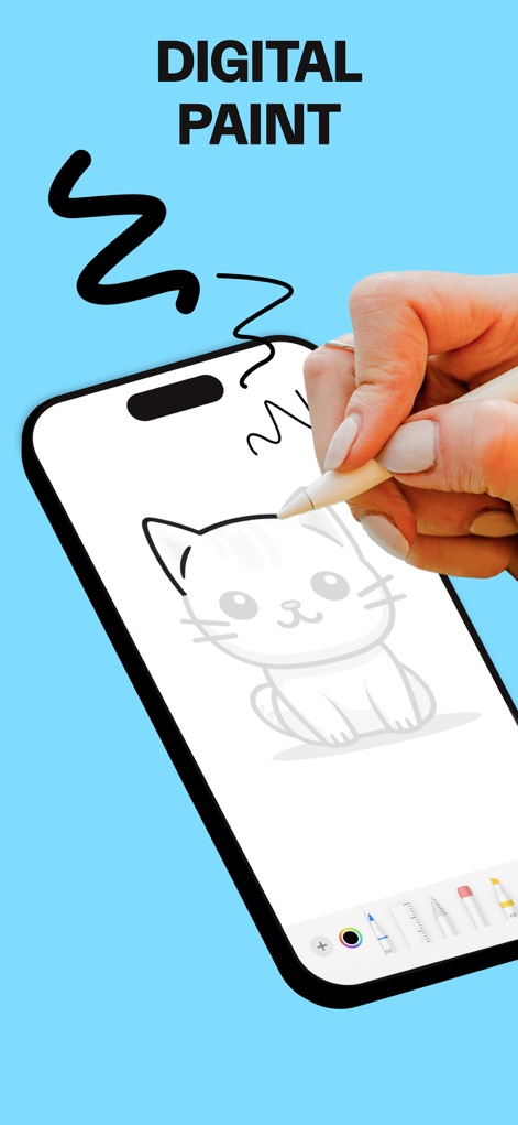 Trace Table - Light Box - Unleash artistic potential with Digital Paint features, offering a selection of brushes and various tools for digital sketching.
