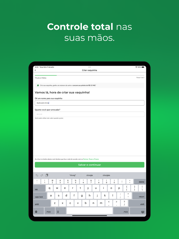 Vakinha Online iPad screenshot 4 - Social Networking app