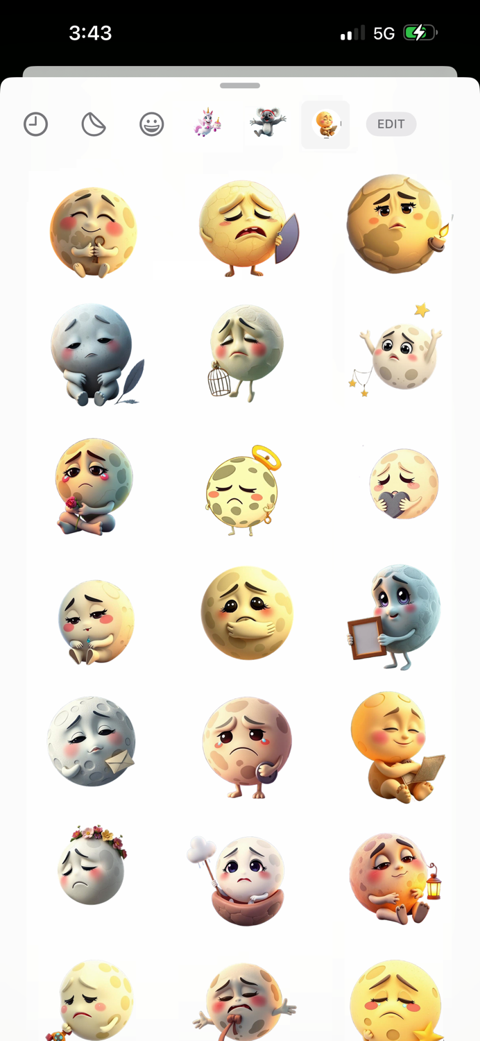 Melancholy Moon Stickers