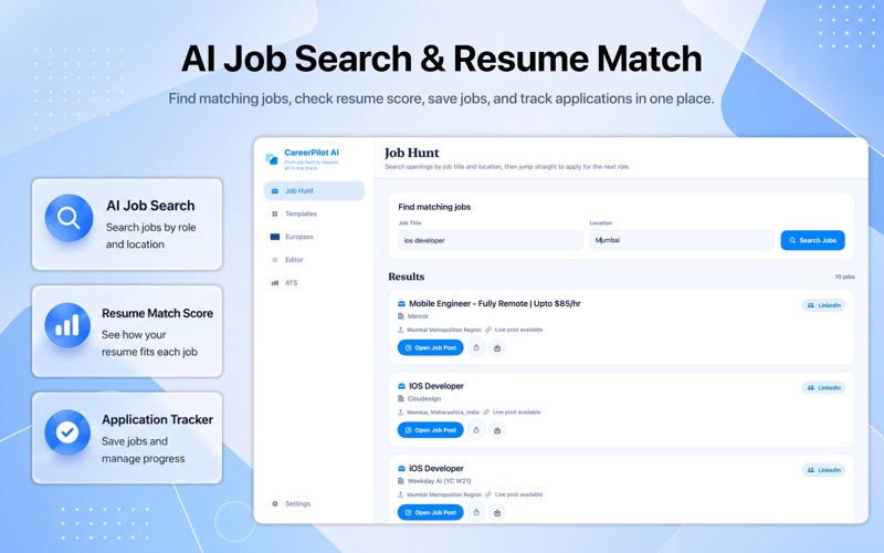 AI Job Search - ATS CV Maker iPhone screenshot