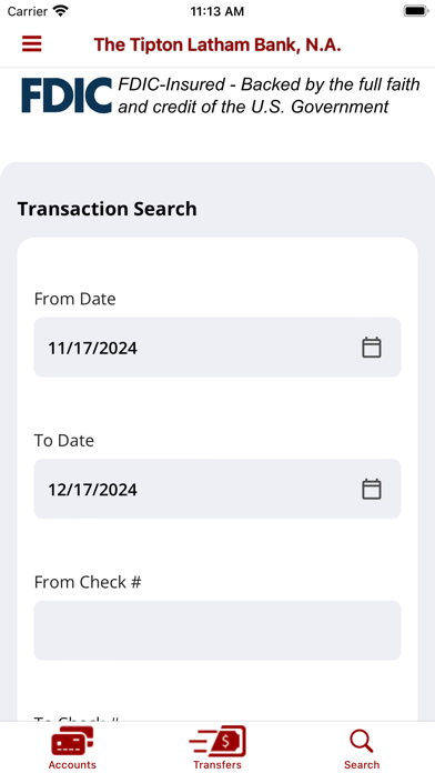 The Tipton Latham Bank NA Screenshot