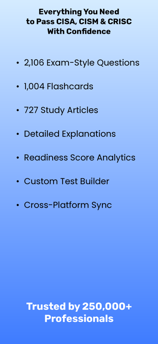 CISA CISM CRISC: ISACA Prep Screenshot 10 of 10