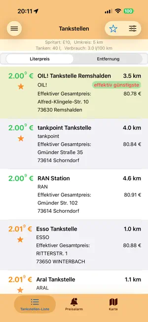 HB-SpritPreise screenshot 1