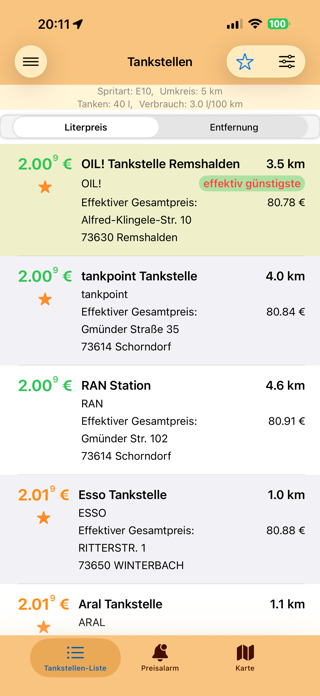 HB-SpritPreise Screenshot 1 of 7